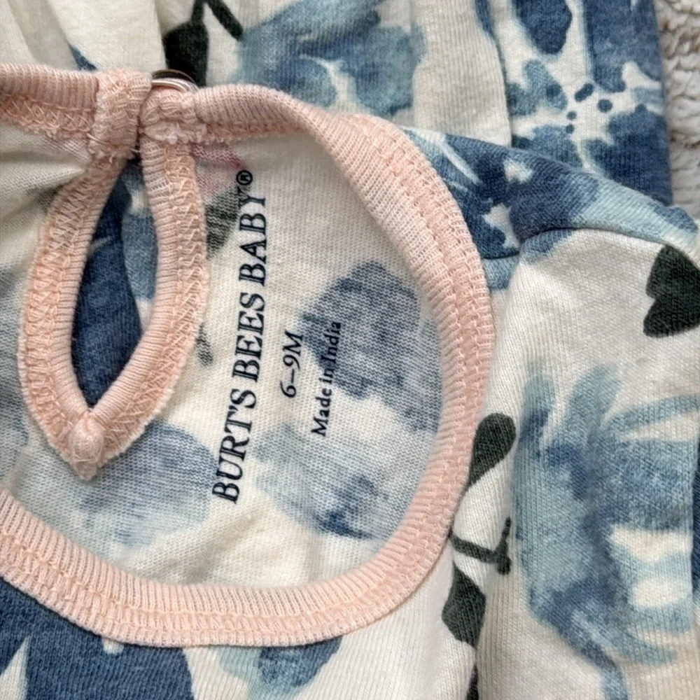 Burt’s Bees Baby dress blanket set girls 3-6 months pastel floral garden party